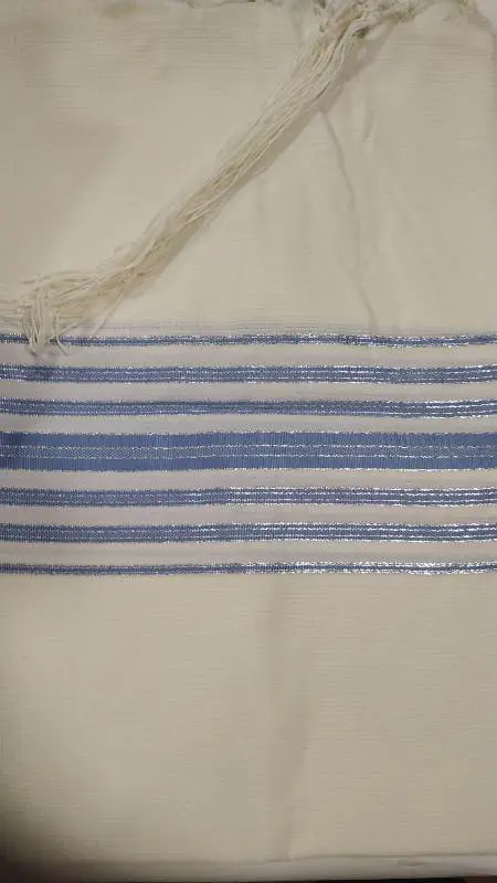 טלית סופר חרמונית תכלת כסף
