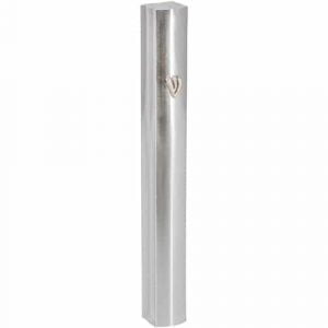 מזוזה אלומיניום כסף מבריק