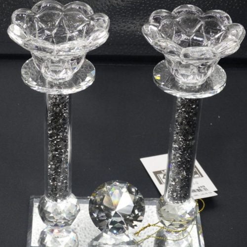 פמוט קריסטל יהלום כסף