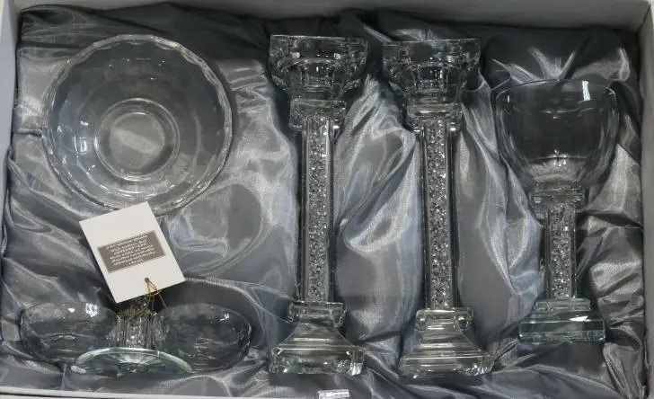 סט קריסטל לחתנים